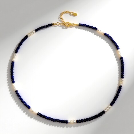 Collana in argento con Zaffiro Blu del Madagascar (Riya)