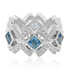 Zilveren ring met Zwitsers-blauwe topaasstenen (Dallas Prince Designs)