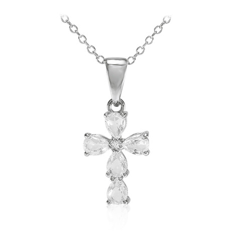 Collana in argento con Topazio Bianco