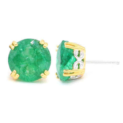 Pendientes en plata con Esmeralda pozo D8 (Gems en Vogue)