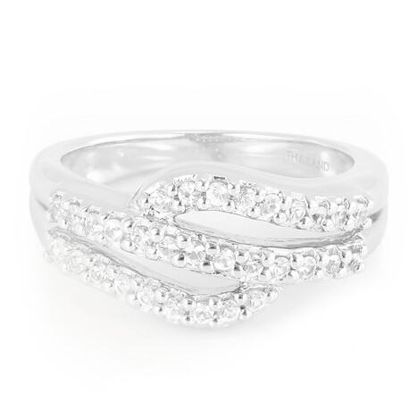 Anello da uomo in argento con Zaffiro Bianco