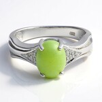 Anello in argento con Crisoprasio Imperiale