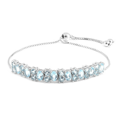 Himmelblauer Topas-Silberarmband