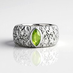 Bague en argent et Péridot (de Melo Essence)