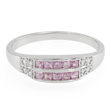 Pinkfarbener Ceylon-Saphir-Silberring