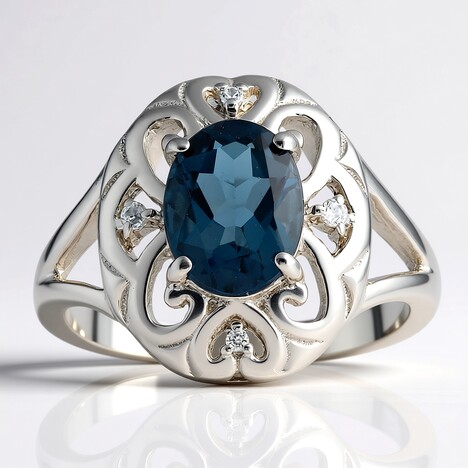 Anello in argento con Topazio Blu Londra (Pallanova)