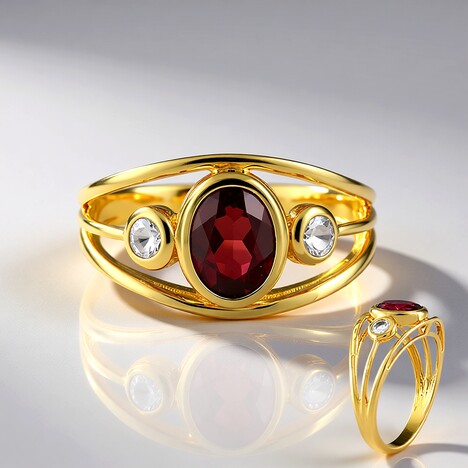 Anello in argento con Granato Malawi