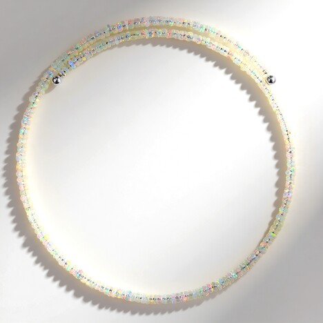 Collana rigida in acciaio con Opale di Welo (Riya)