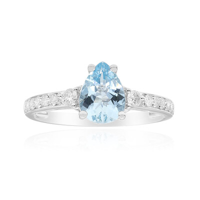 Bague en or et Aigue-Marine du Brésil AAA (CIRARI)