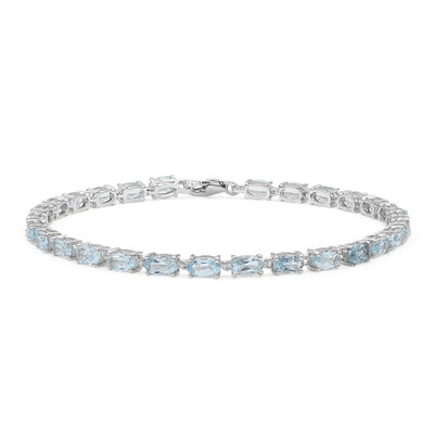 Zilveren armband met hemel-blauwe topaasstenen