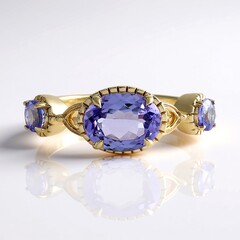 Anello in oro con Tanzanite (non riscaldata)