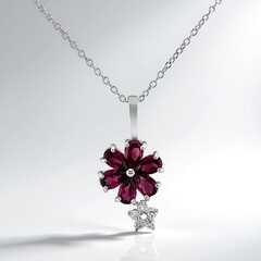 Collana in argento con Rodolite