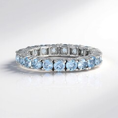 Bague en argent et Aigue-marine du Brésil