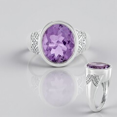 Anello in argento con Ametista