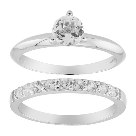 Weißer Topas-Silberring