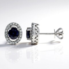 Orecchini in oro con Zaffiro Ceylon Blu