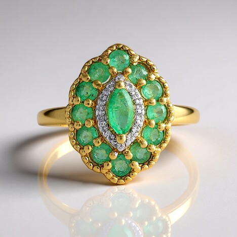 Anello in argento con Smeraldo Zambia