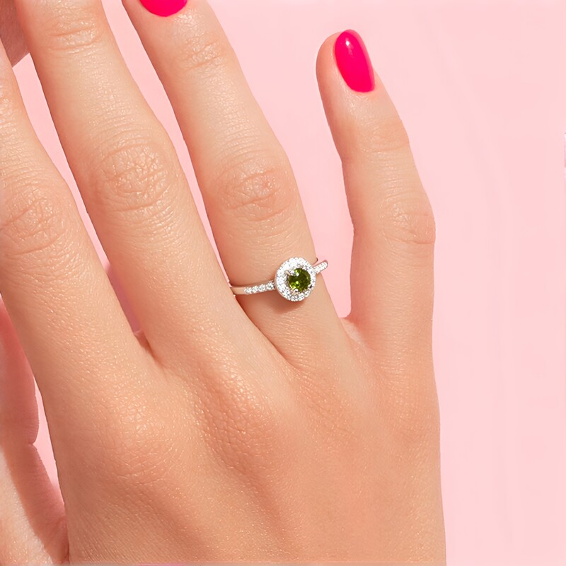 Anello in argento con Zircone Ceylon Verde (MONOSONO COLLECTION)