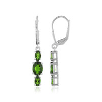 Russian Diopside Silver Earrings