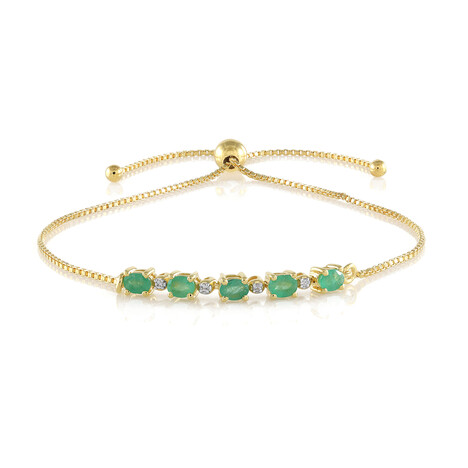 Zambian Emerald Silver Bracelet