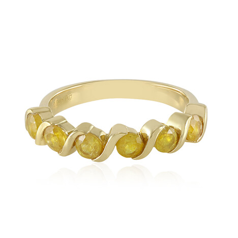 Gelber Madagaskar-Saphir-Silberring