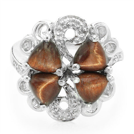 Anello in argento con Occhio di Tigre Rosso