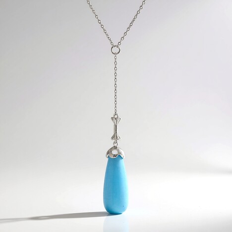 Collier en argent et Quartz bleu azur