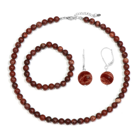 Set en plata con Jaspe rojo
