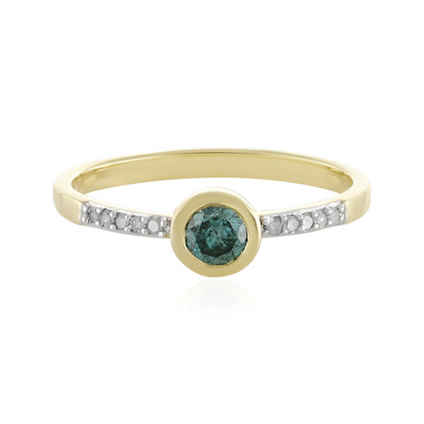 Anillo en oro con Diamante azul cielo I4