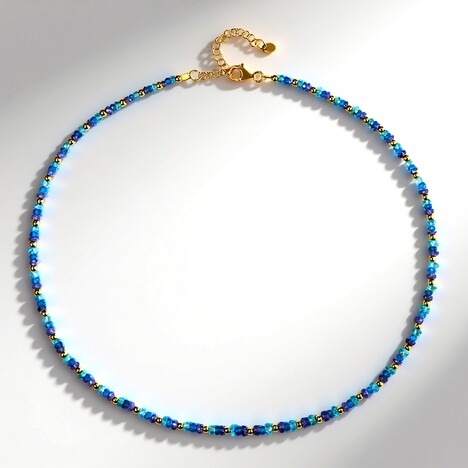 Collana in argento con Apatite Blu Neon