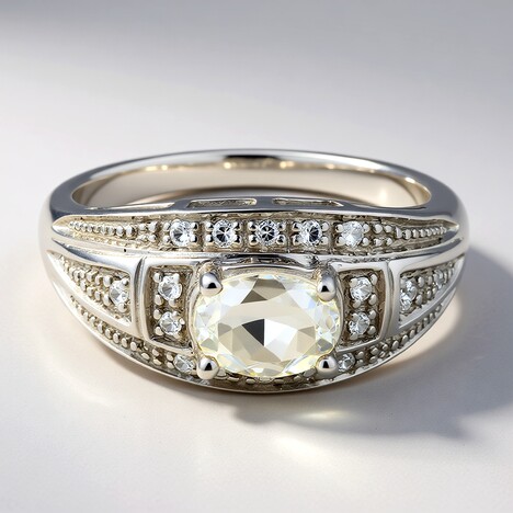 Anello in argento con Kunzite Canarino