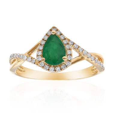 Anello in oro con Smeraldo Zambia AAA