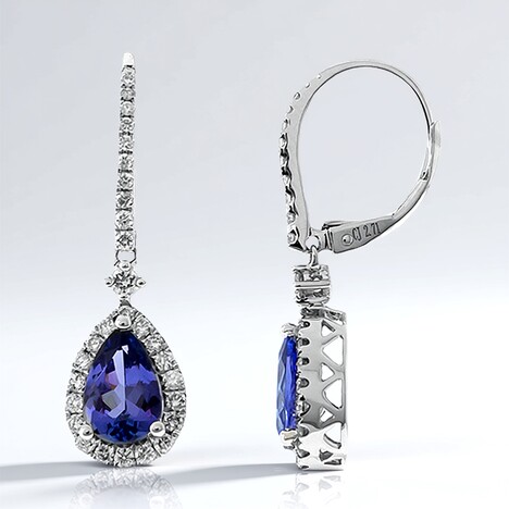 Boucles d'oreilles en or et Tanzanite AAA (CIRARI)