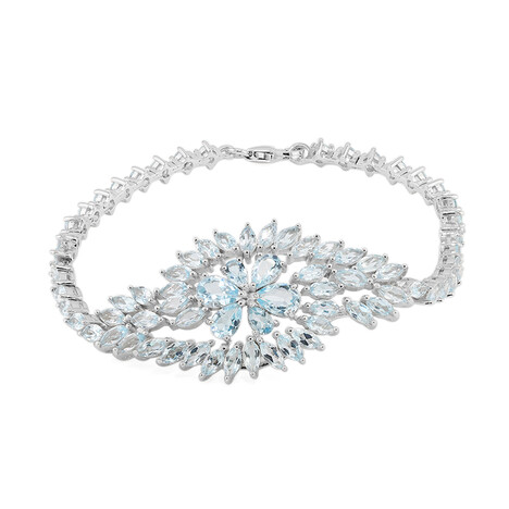 Himmelblauer Topas-Silberarmband