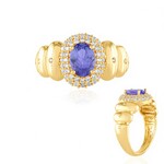 Zilveren ring met een tanzaniet (de Melo Essence)