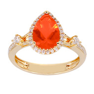 Mexikanischer Feueropal-Goldring (CIRARI)
