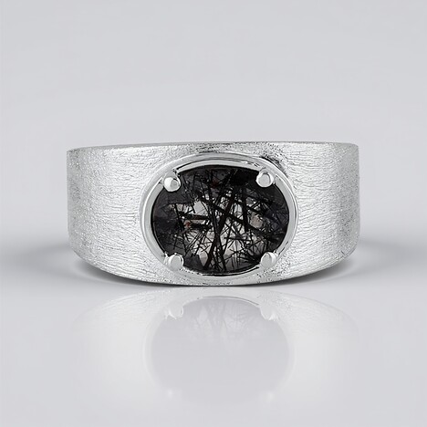 Anello in argento con Quarzo Rutilato Nero
