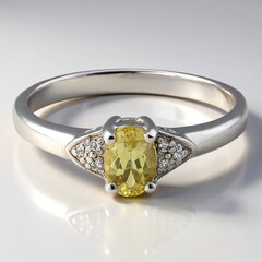 Anello in argento con Apatite Lemon