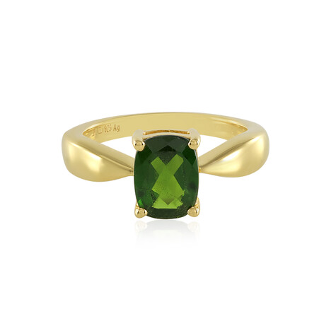 Anillo en plata con Diópsido de Rusia