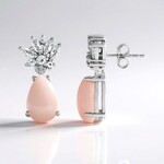 Boucles d'oreilles en argent et Calcédoine rose