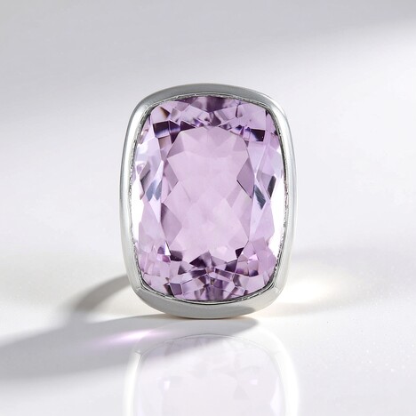 Ciondolo in argento con Ametista Rose de France (MONOSONO COLLECTION)