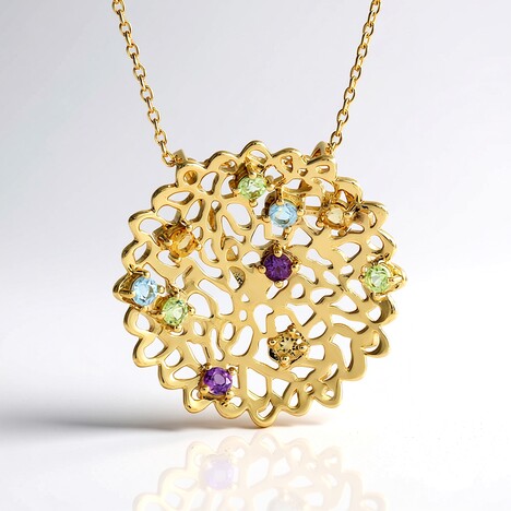 Collana in argento con Topazio Blu Svizzero (Ornaments by de Melo)