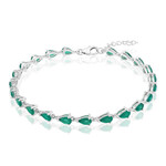 Grüner Quarz-Silberarmband