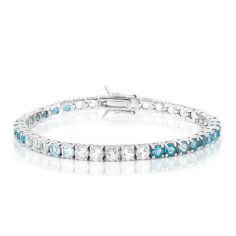 Zilveren armband met witte topaasstenen