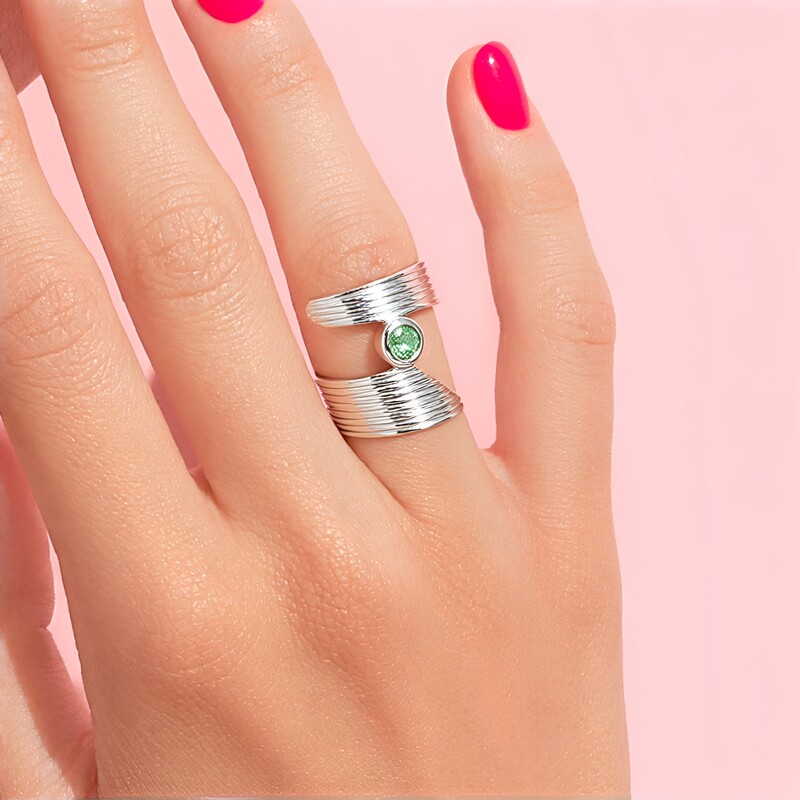 Äthiopischer Smaragd-Silberring (de Melo)
