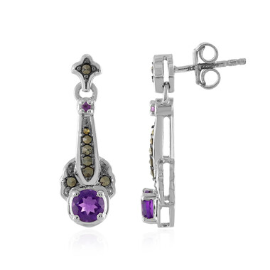 Zambian Amethyst Silver Earrings