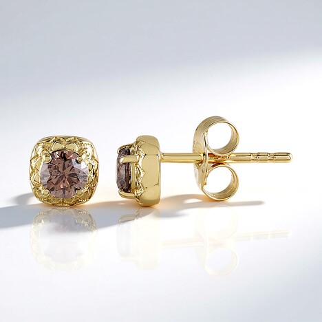 Orecchini in oro con Diamante Champagne I2 (de Melo Gold)
