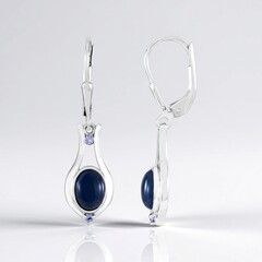 Orecchini in argento con Opale Blu (KM by Juwelo)