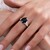 Black Spinel Silver Ring