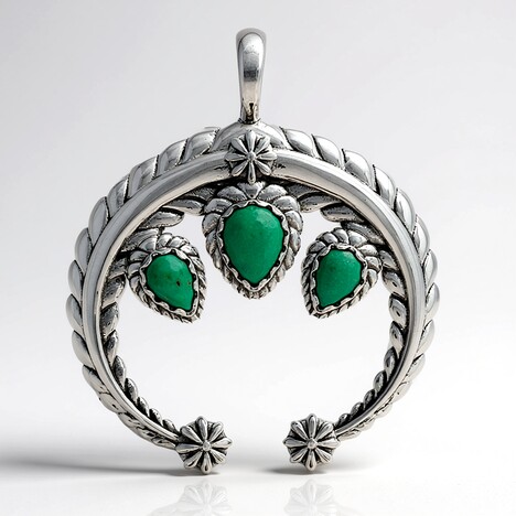 Ciondolo in argento con Turchese Verde (Desert Chic)